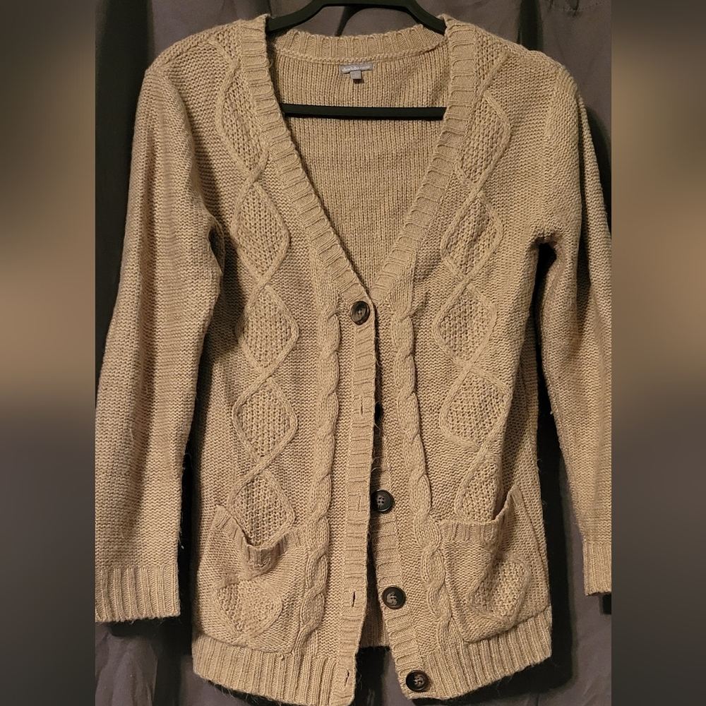 Charlotte Russ cable KNIT Cardigan sweater